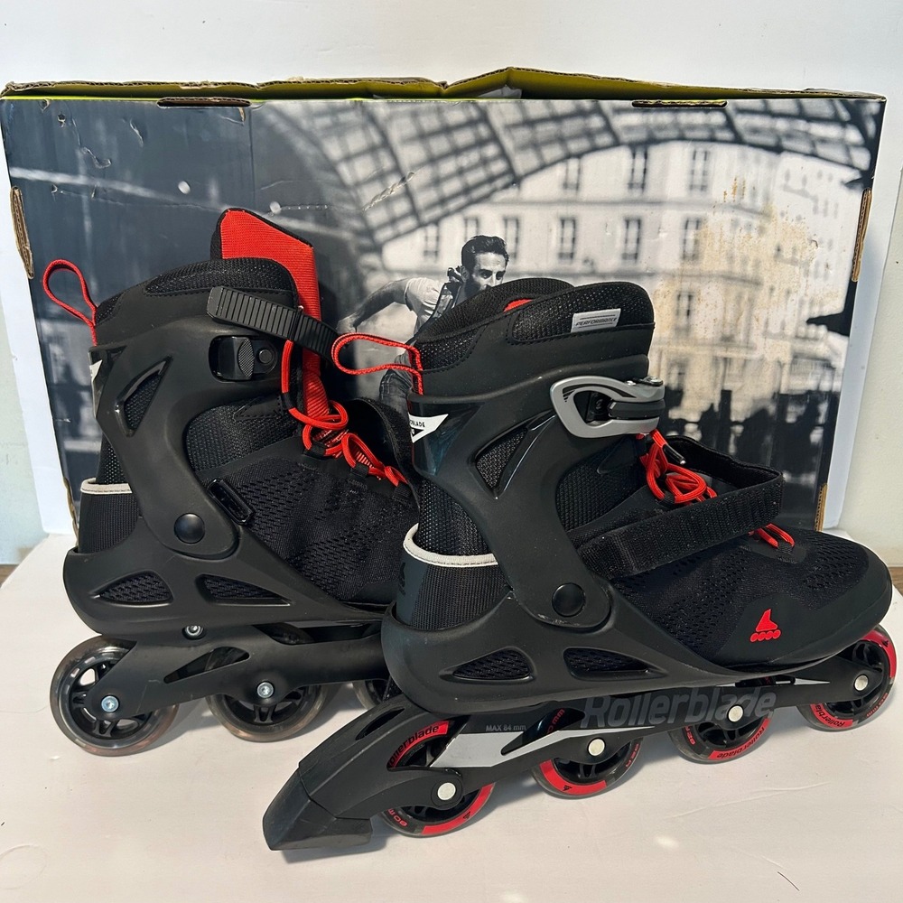 Rollerblade Macroblade 80 Inline Skates Mens Size 12 Black Red